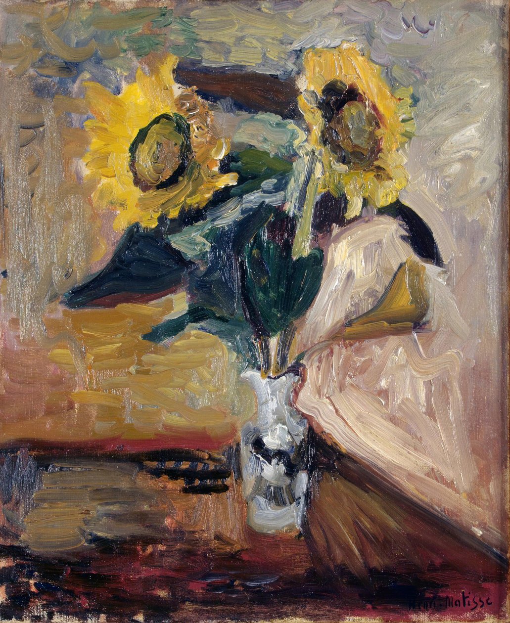 Slunečnice ve váze od Henri Matisse
