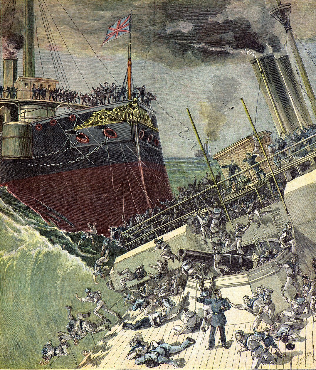Anglická loď HMS Camperdown od Henri Meyer