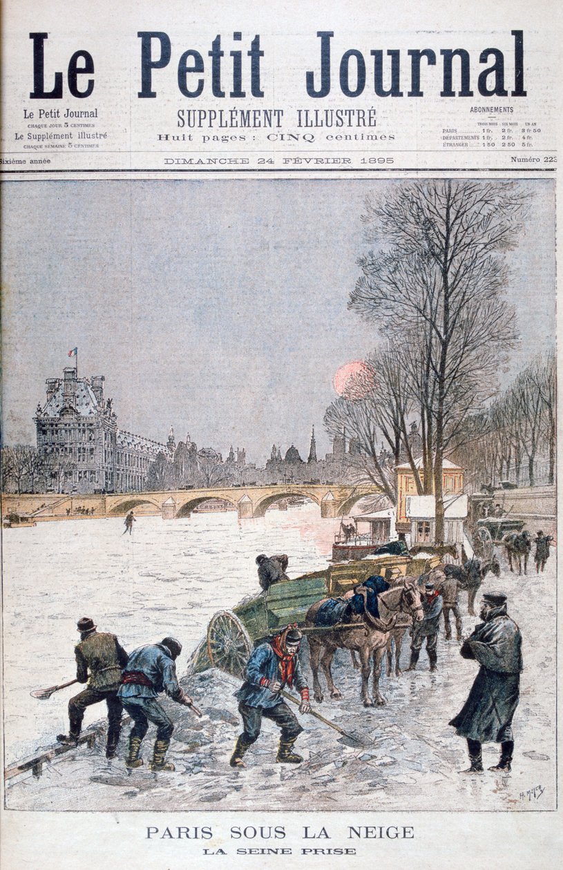 Zamrzlá Seina, zima, Paříž, 1895 od Henri Meyer