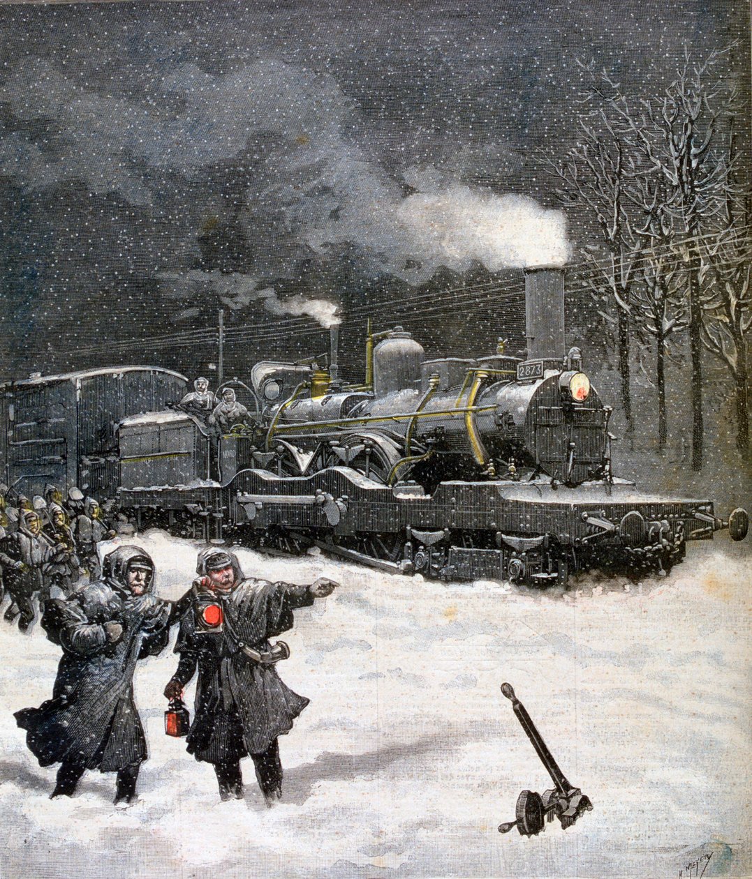 Vlak zablokován sněhem, Francie, 1892 od Henri Meyer