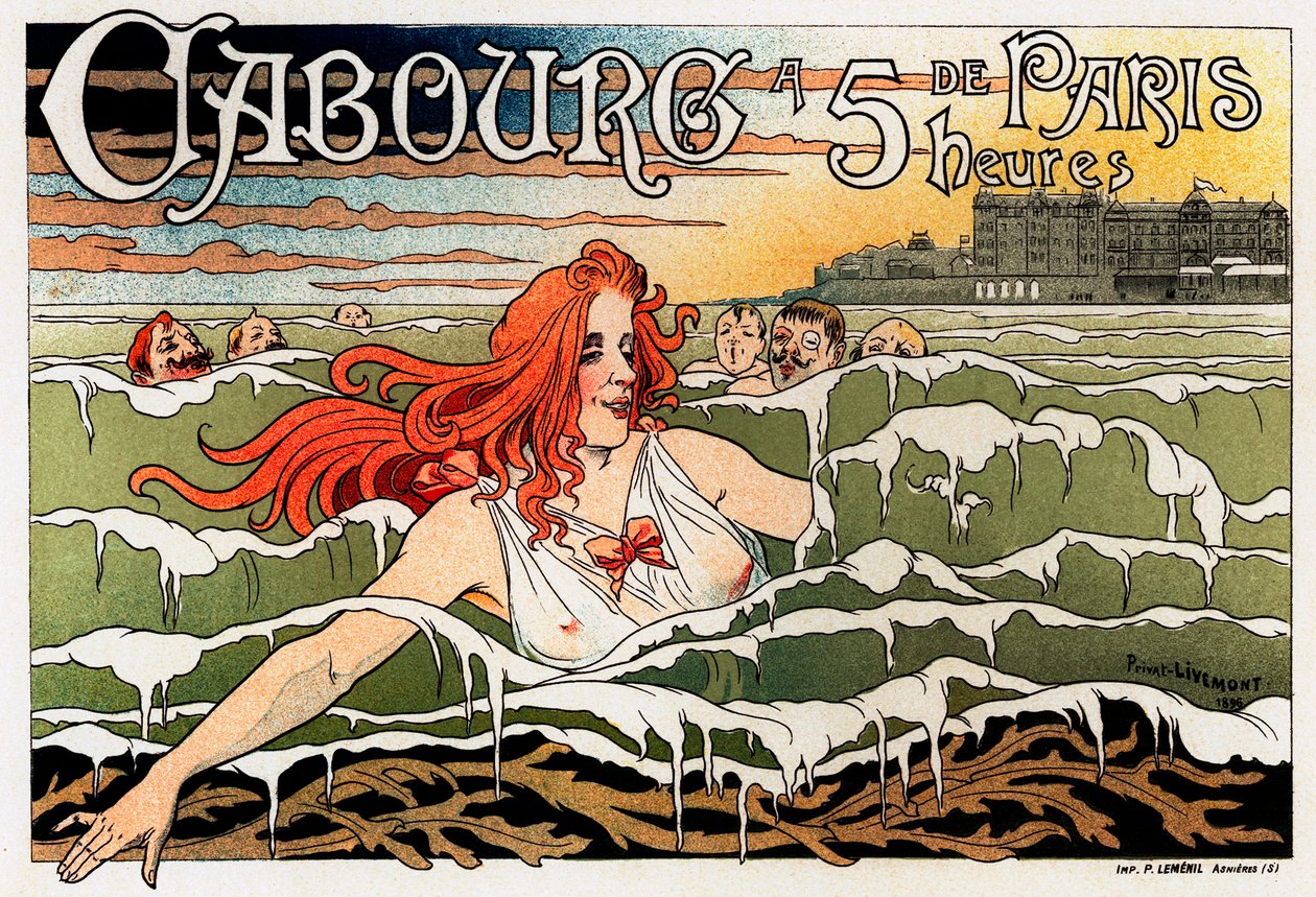 Plakát kasina Cabourg, 1896 od Henri Henri Antoine Théodore Livemont