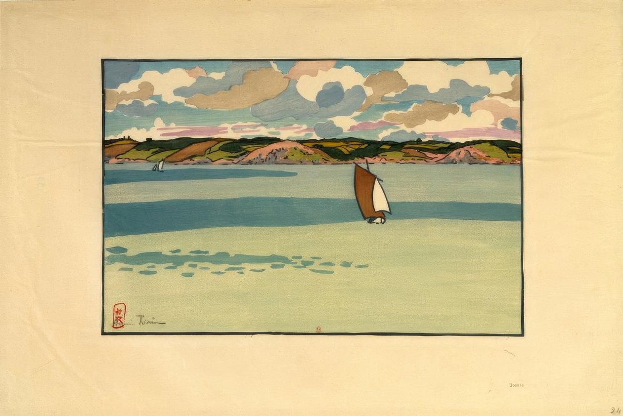 Loď, zátoka Fresnaye (Saint-Cast) od Henri Rivière