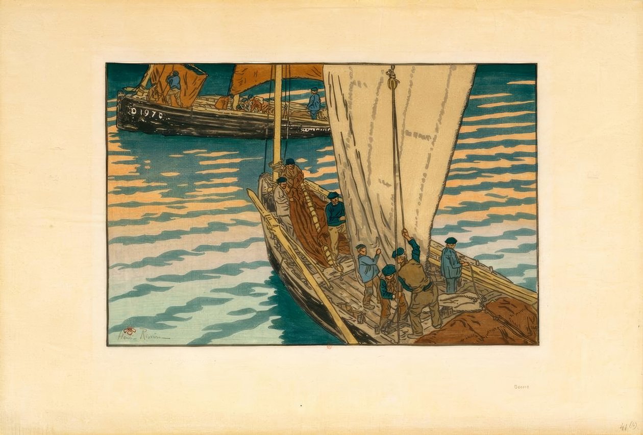 Odjezd sardinek z Tréboul od Henri Rivière