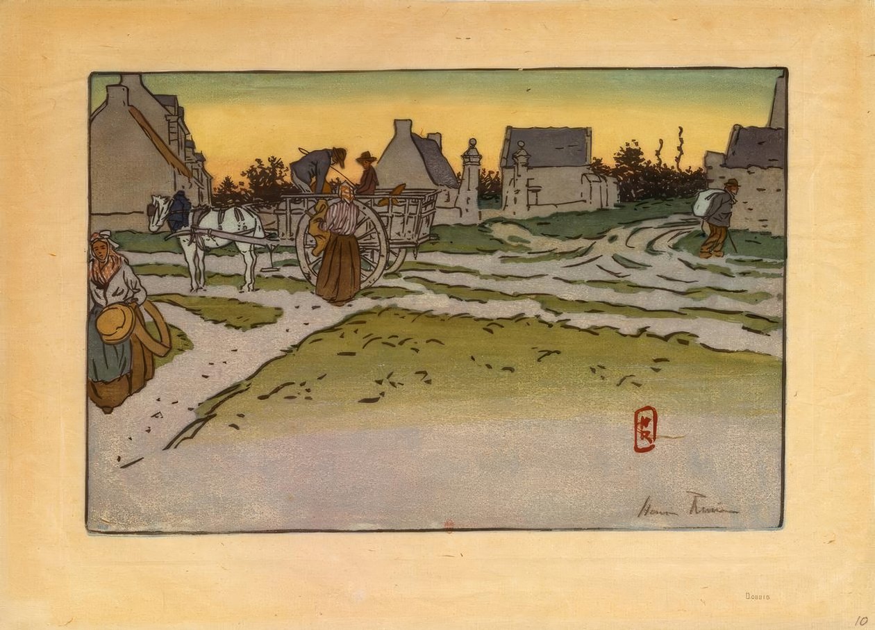 Hodina chleba ve Ville-Hue (Saint-Briac) od Henri Rivière