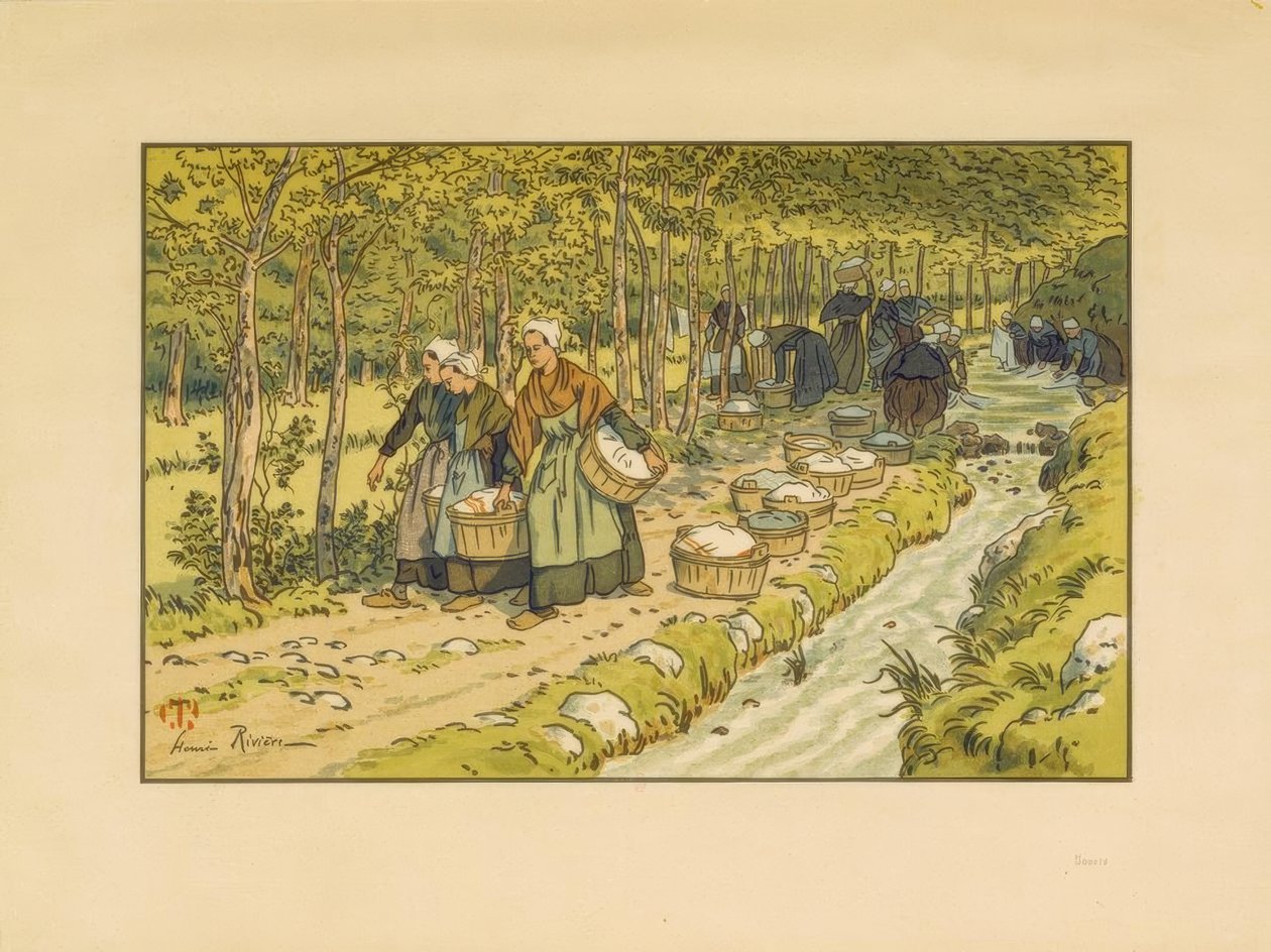 Prádelna v Tréboul od Henri Rivière