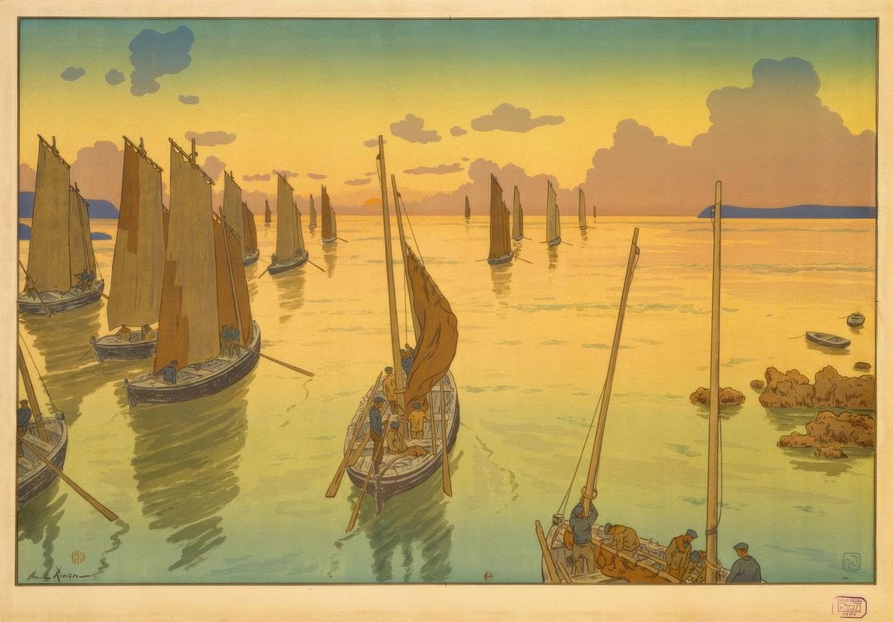 Západ slunce od Henri Rivière