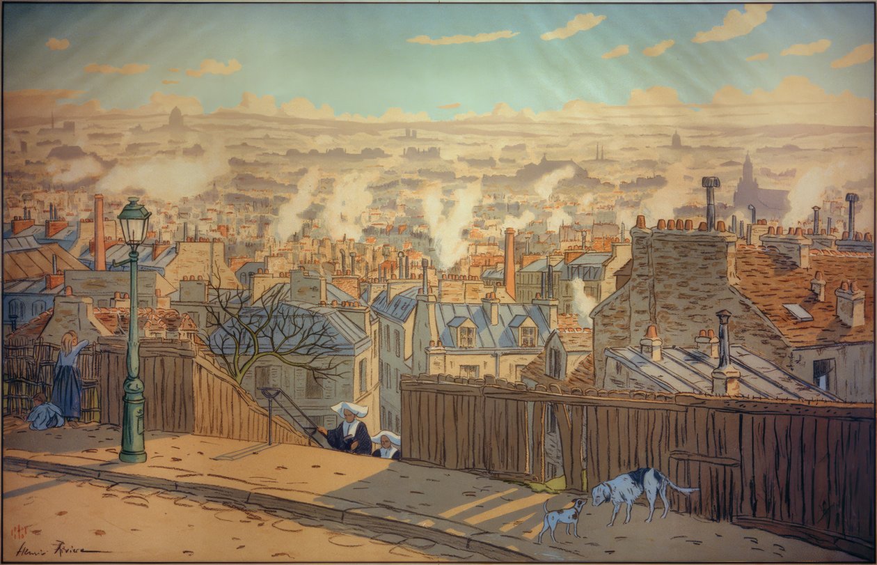 Paříž s výhledem na Montmartre od Henri Rivière