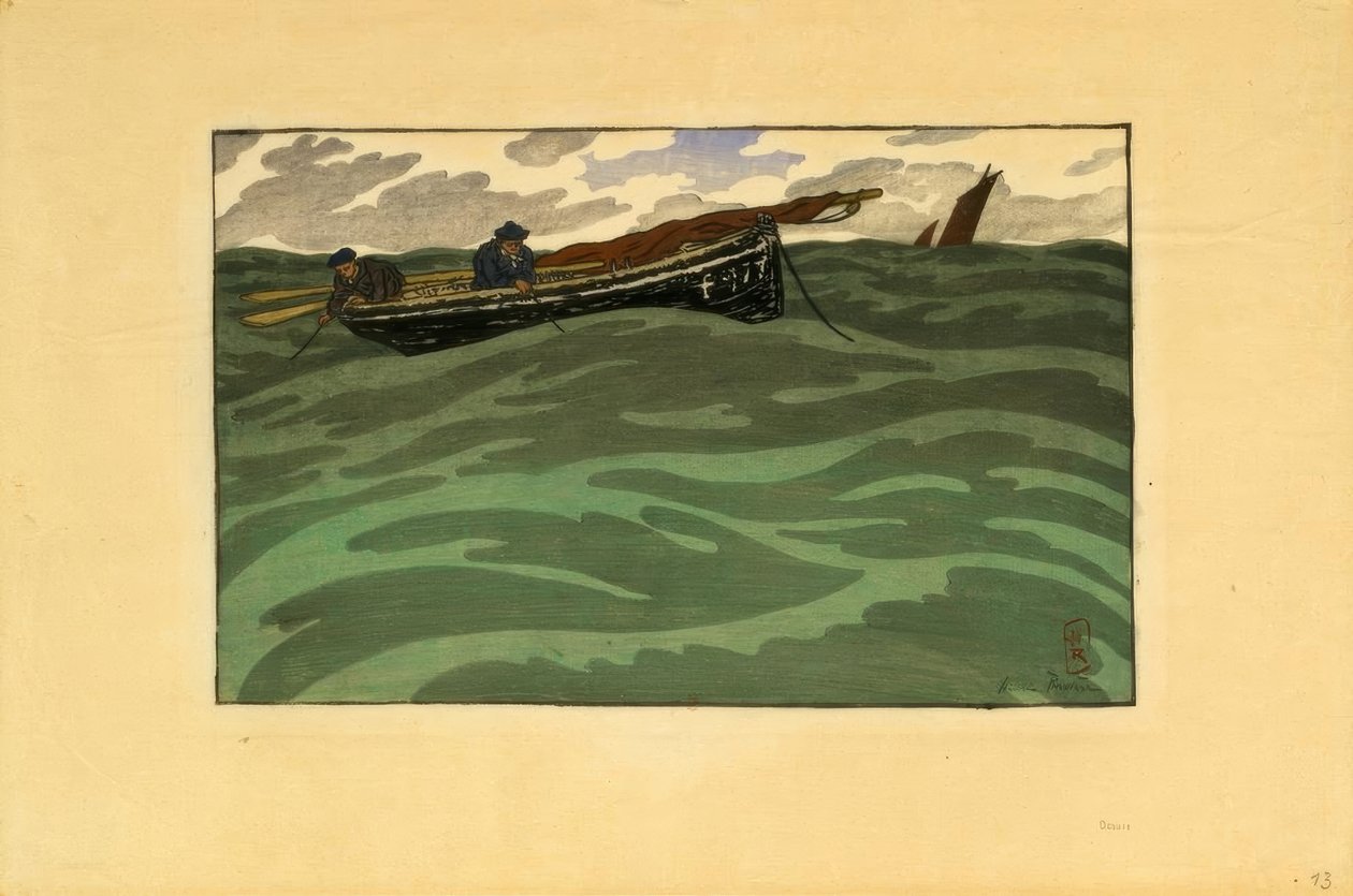 Rybáři na moři (Loguivy) od Henri Rivière