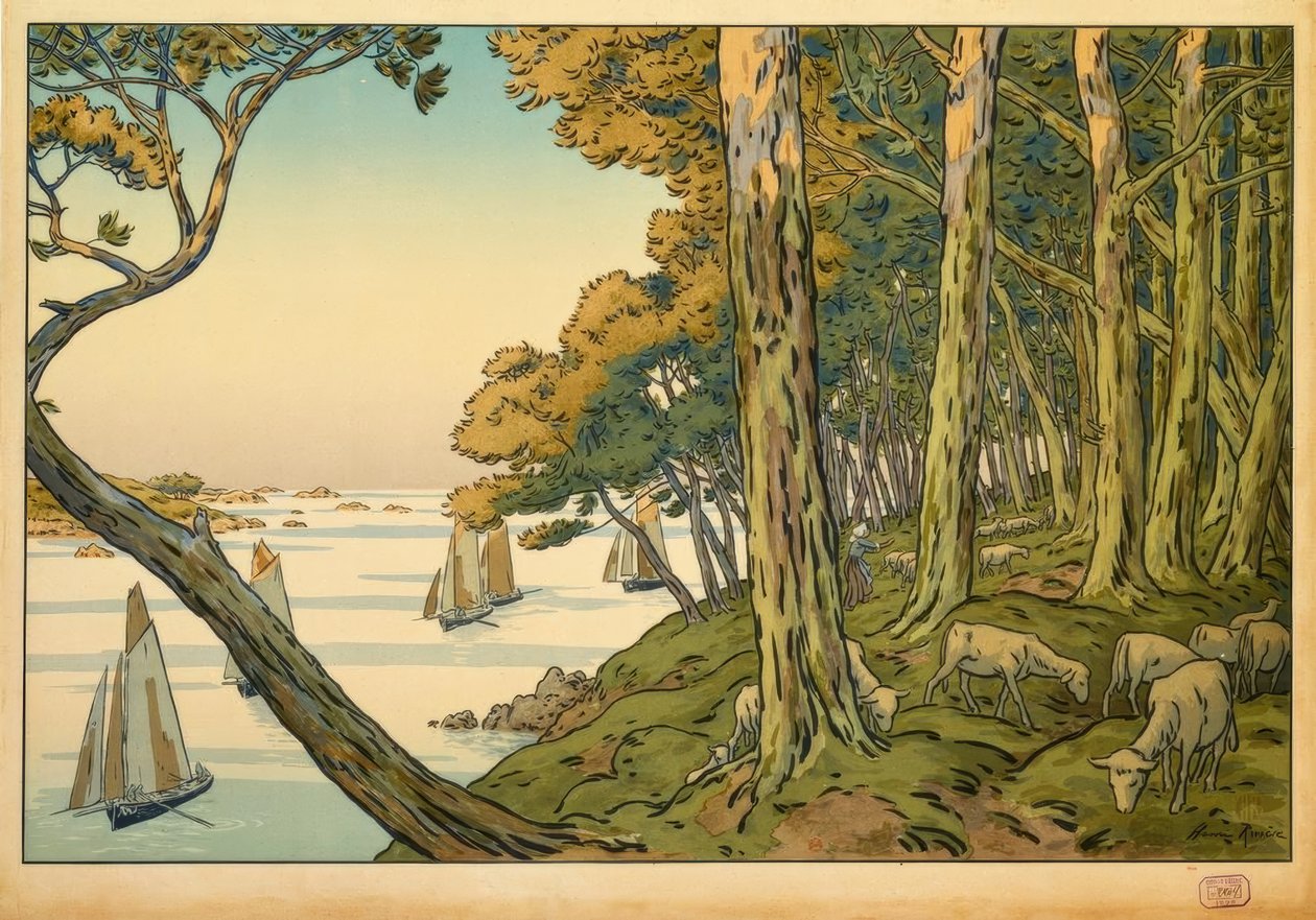 letní večer od Henri Rivière