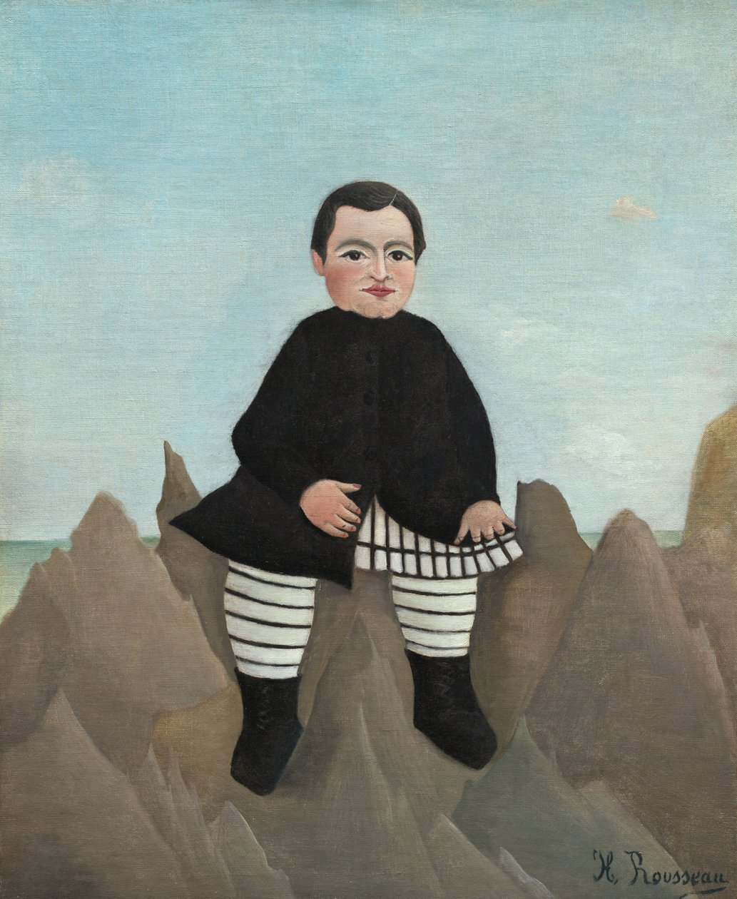Chlapec na skalách od Henri Rousseau