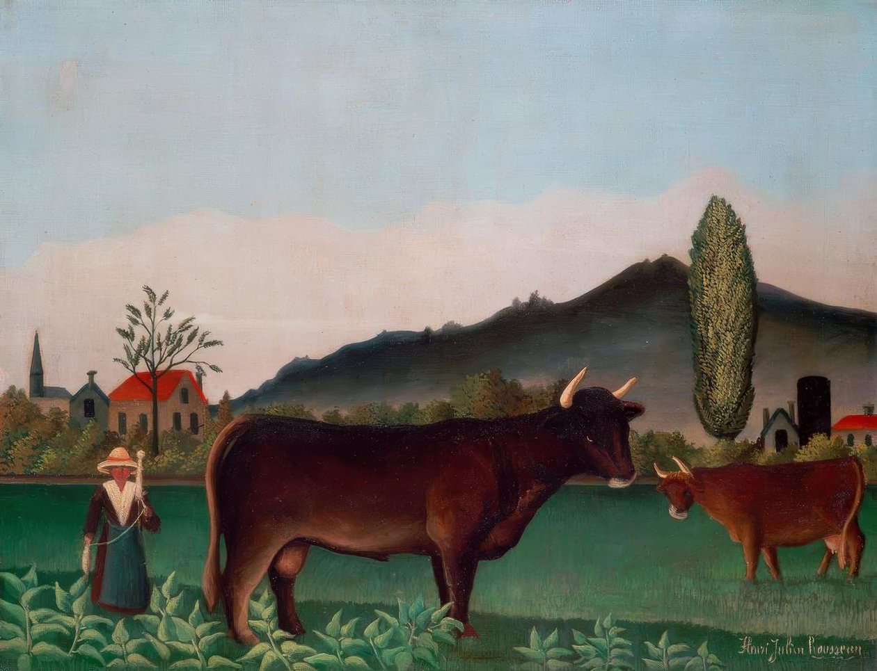 Krajina s krávami od Henri Rousseau
