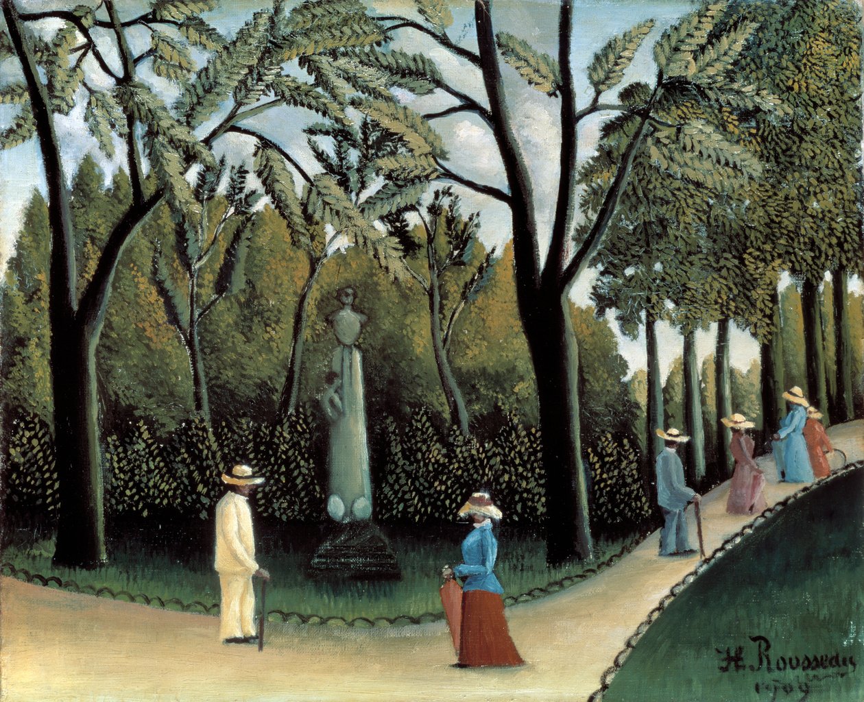 Lucemburské zahrady, památník Chopina, 1909 od Henri Rousseau