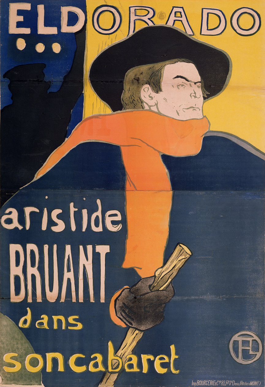 El Dorado: Aristide Bruant, 1892 od Henri de Toulouse Lautrec