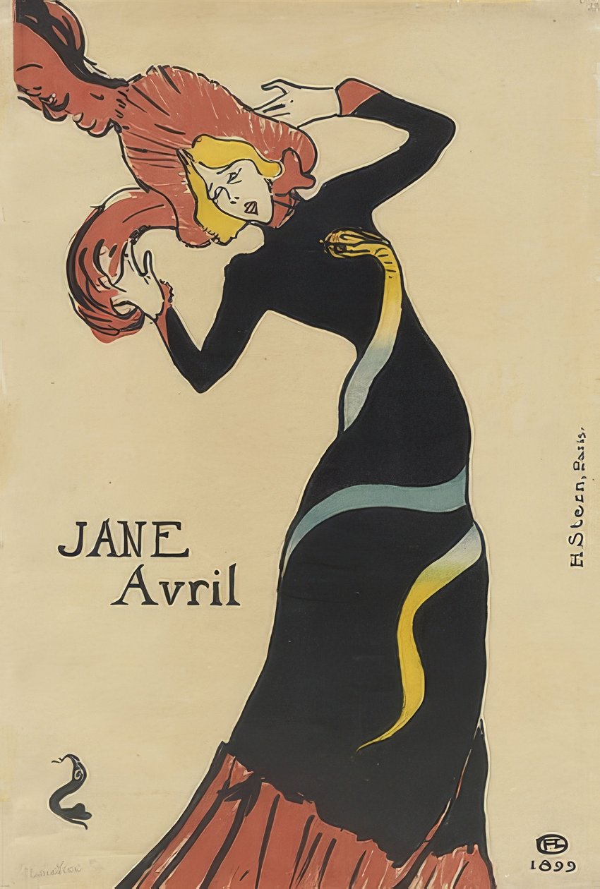 Jane Avril (Plakat). 1899 od Henri de Toulouse Lautrec