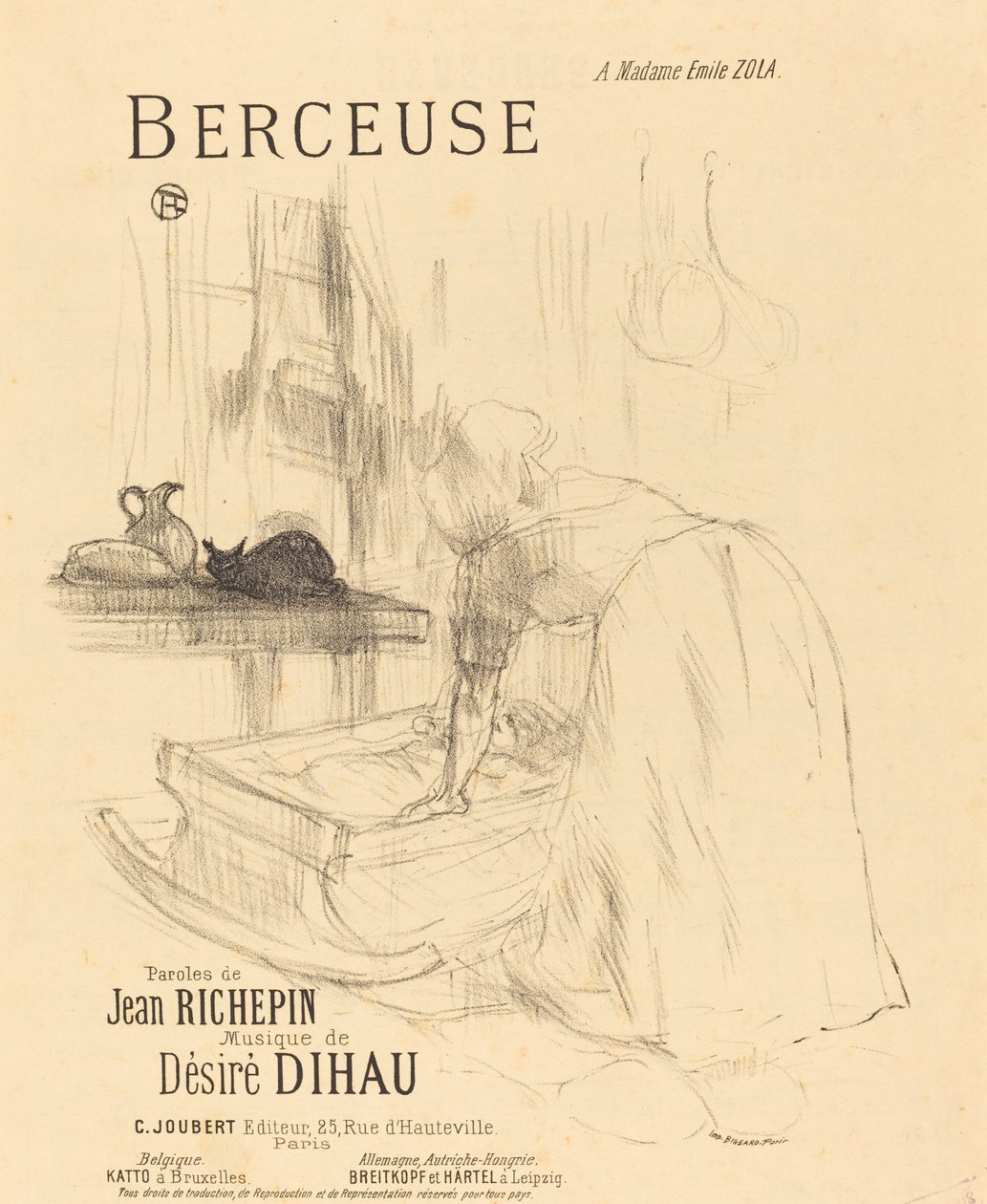 Ukolébavka, 1895-1896. od Henri de Toulouse Lautrec
