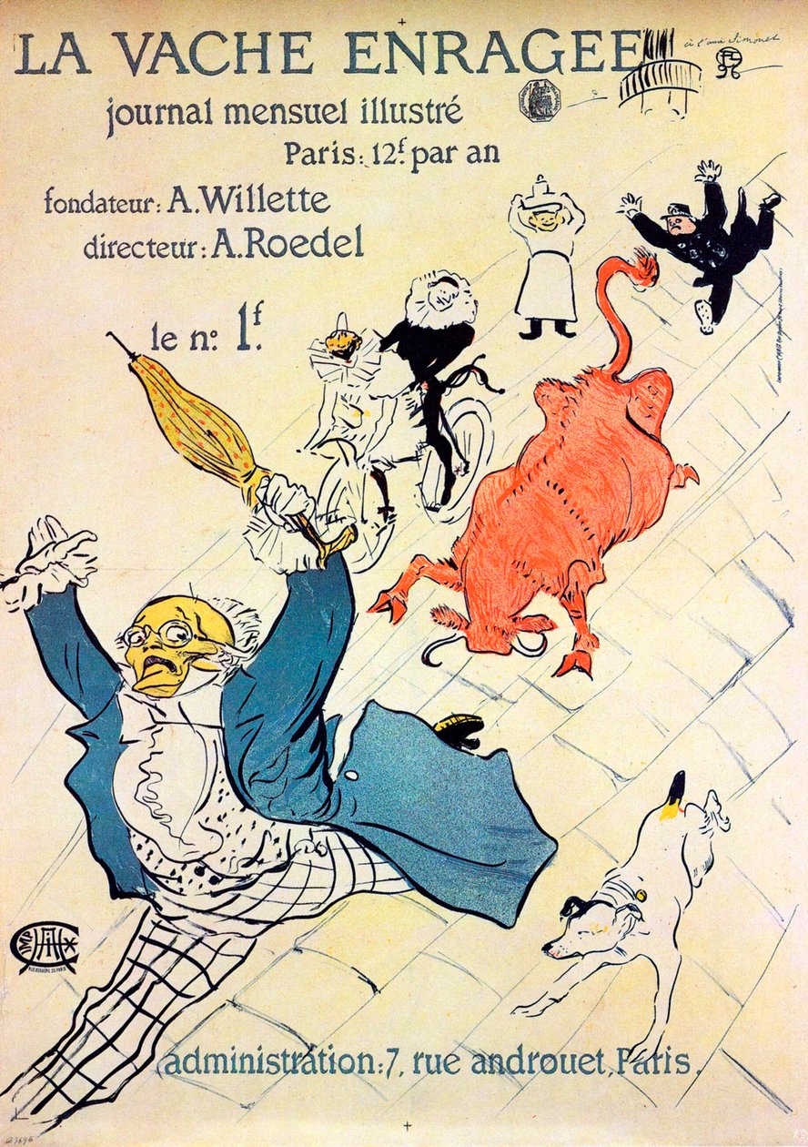 Šílená kráva, 1896. od Henri de Toulouse Lautrec