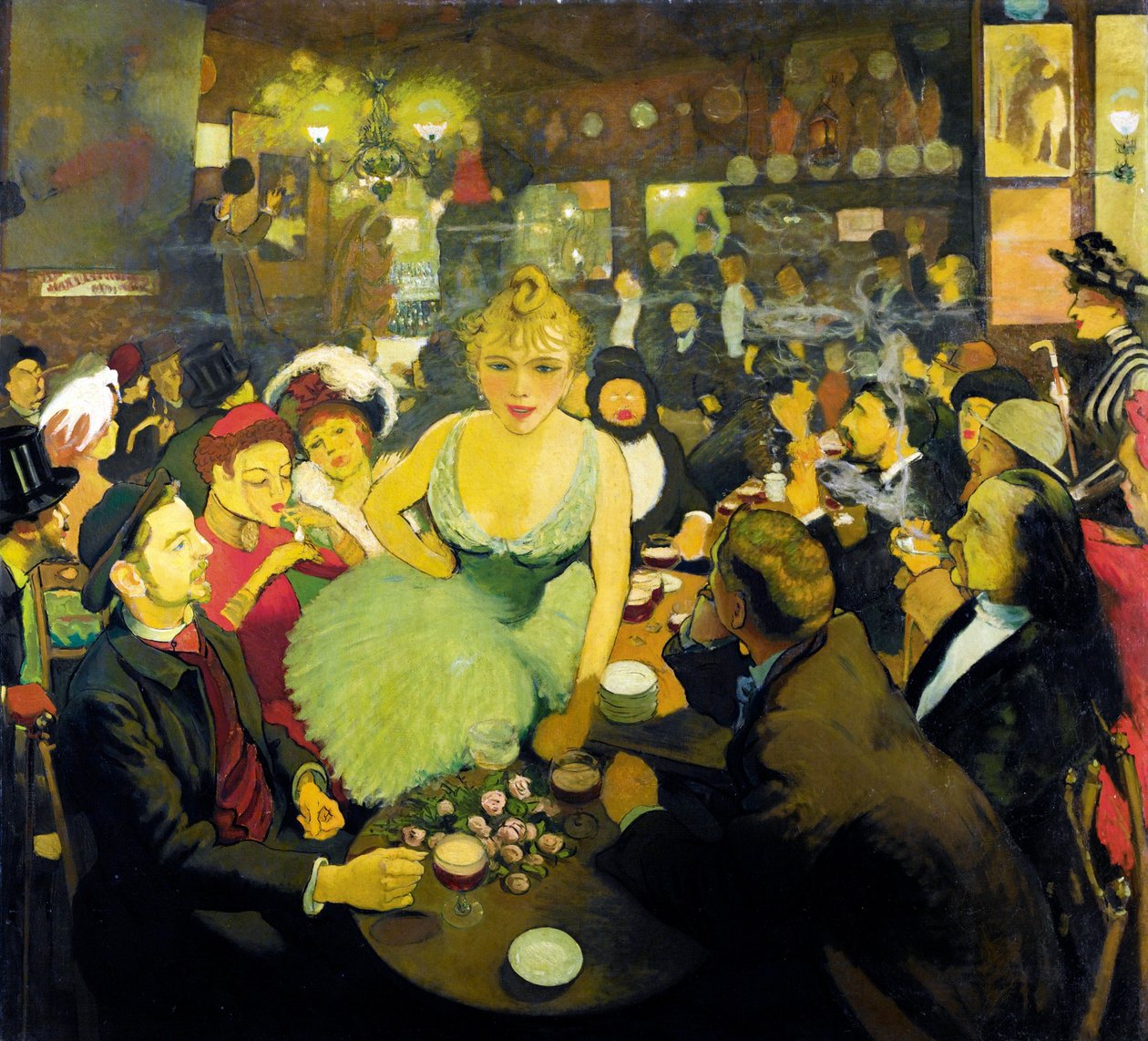 Interiér Bruant (Aristide od Henri de Toulouse Lautrec