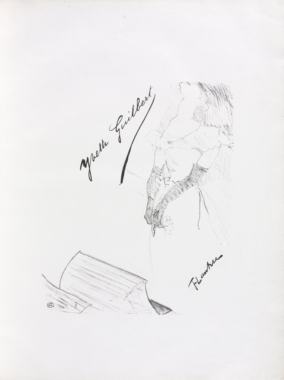 Yvette Guilbert-Anglická série: Frontispiece od Henri de Toulouse Lautrec