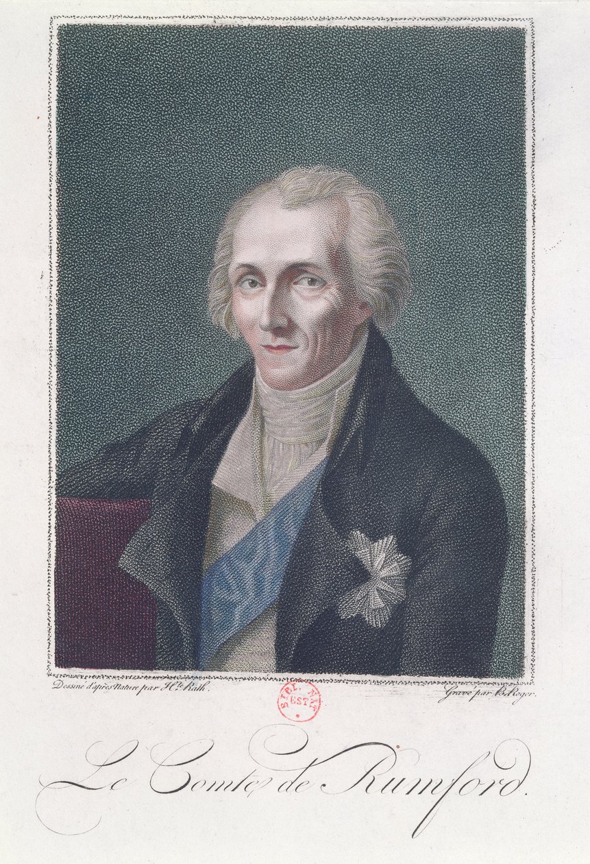 Benjamin Thompson (1753-1814) hrabě Rumford, vyryl B. Roger od Henriette Rath