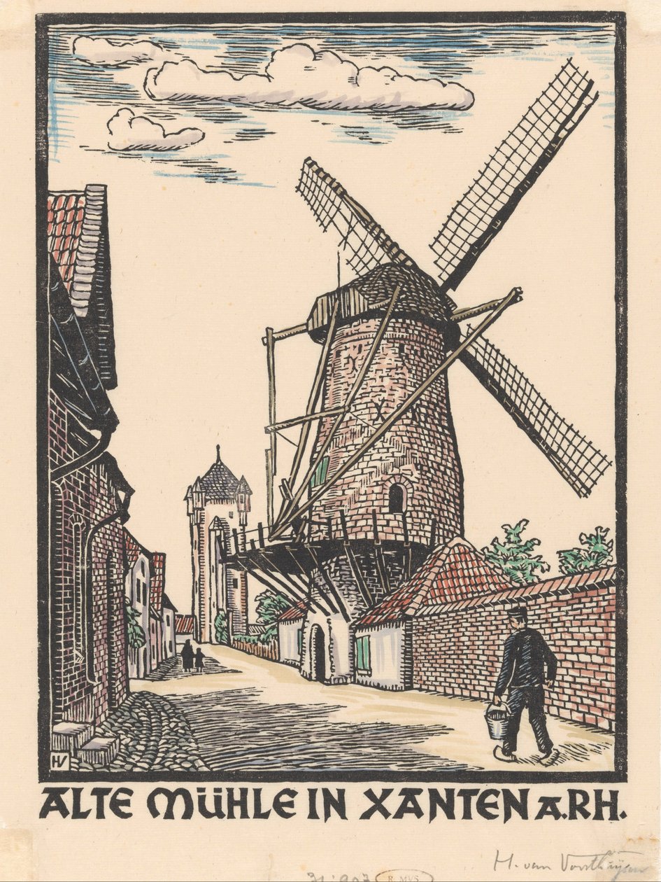 Větrný mlýn v Xanten od Henriëtte van Hove (signed by artist)