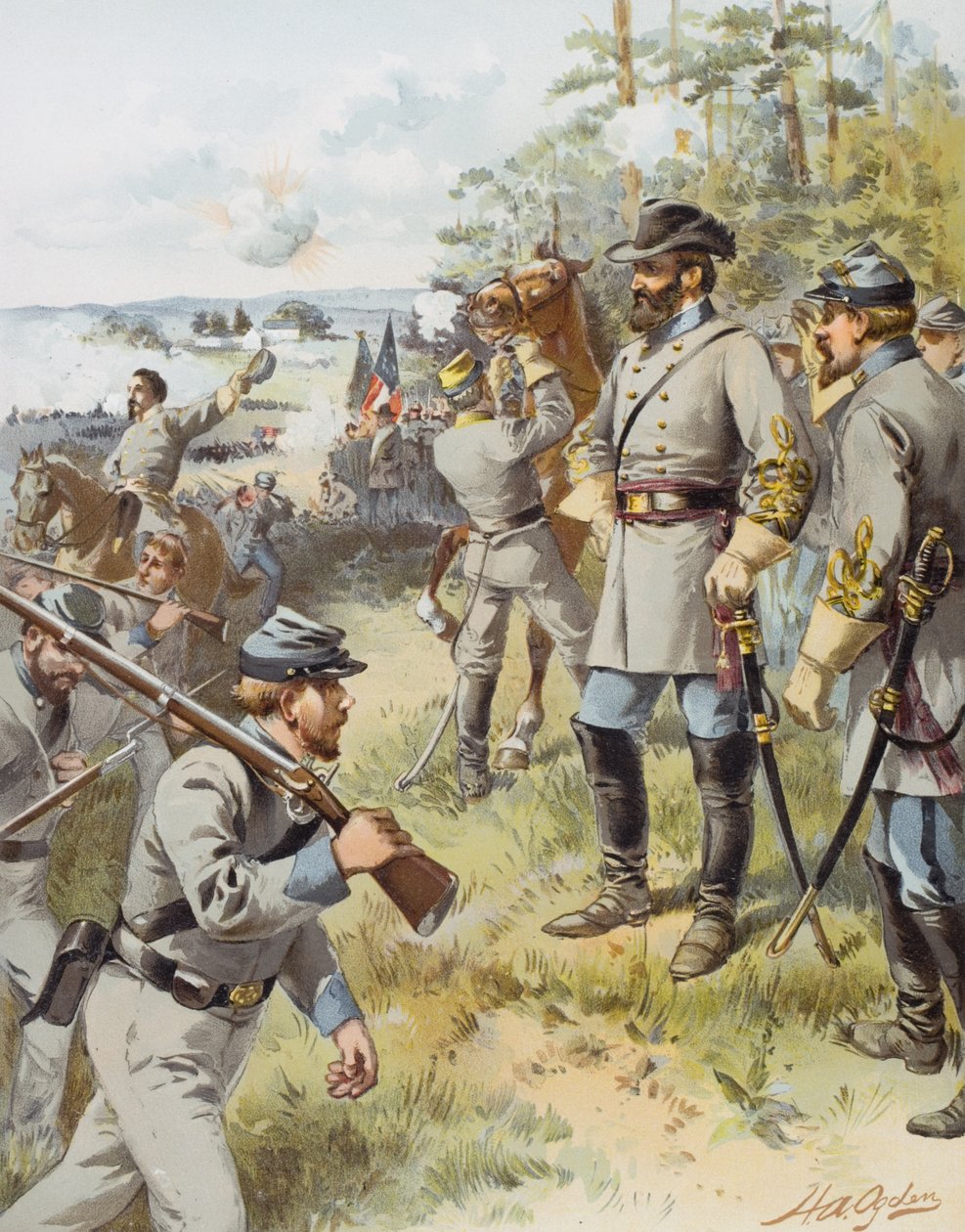 Generál Stonewall Jackson v první bitvě u Bull Run, 17. srpna 1861 od Henry Alexander Ogden