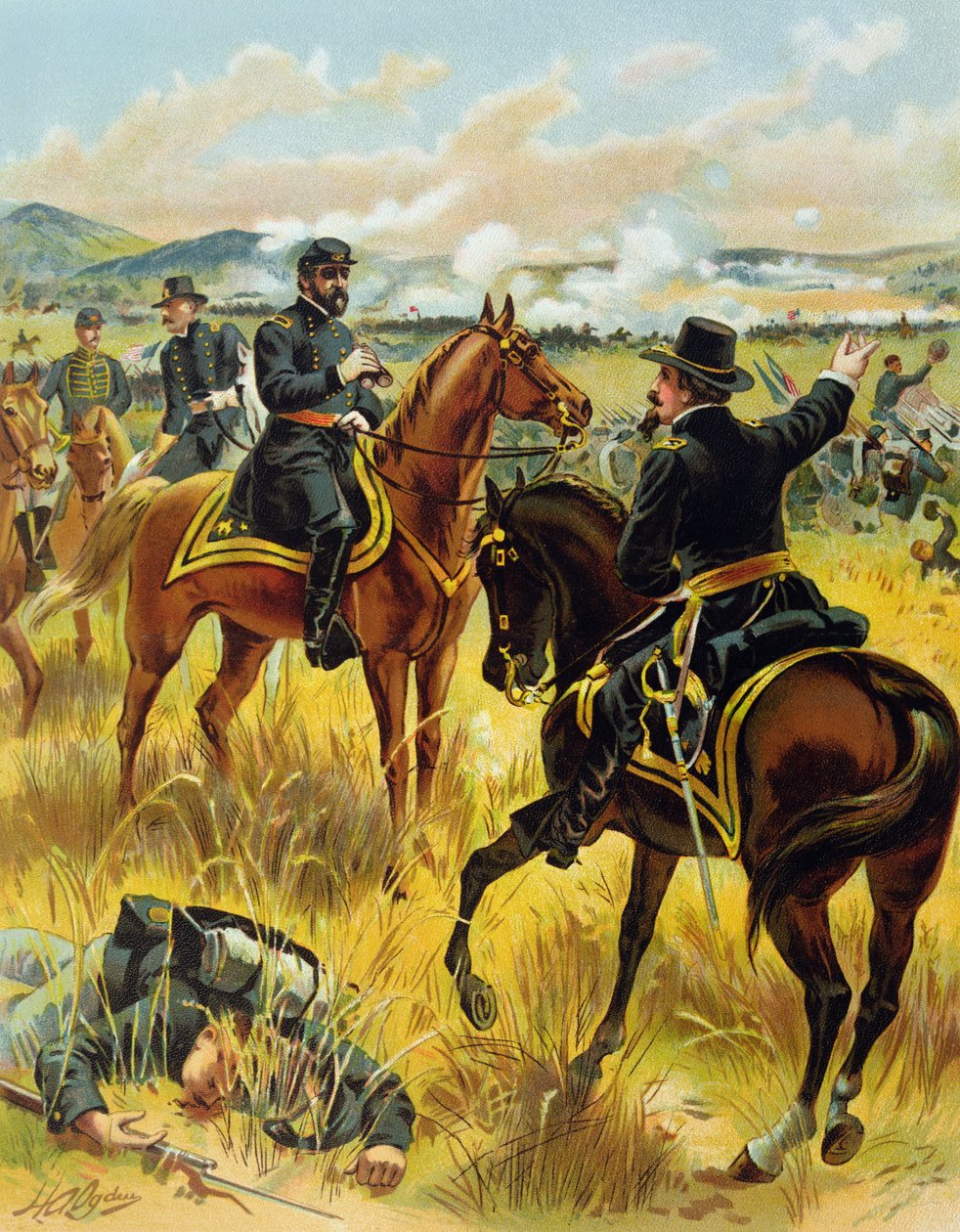 Generálmajor George Meade v bitvě u Gettysburgu 2. července 1863, 1900 od Henry Alexander Ogden