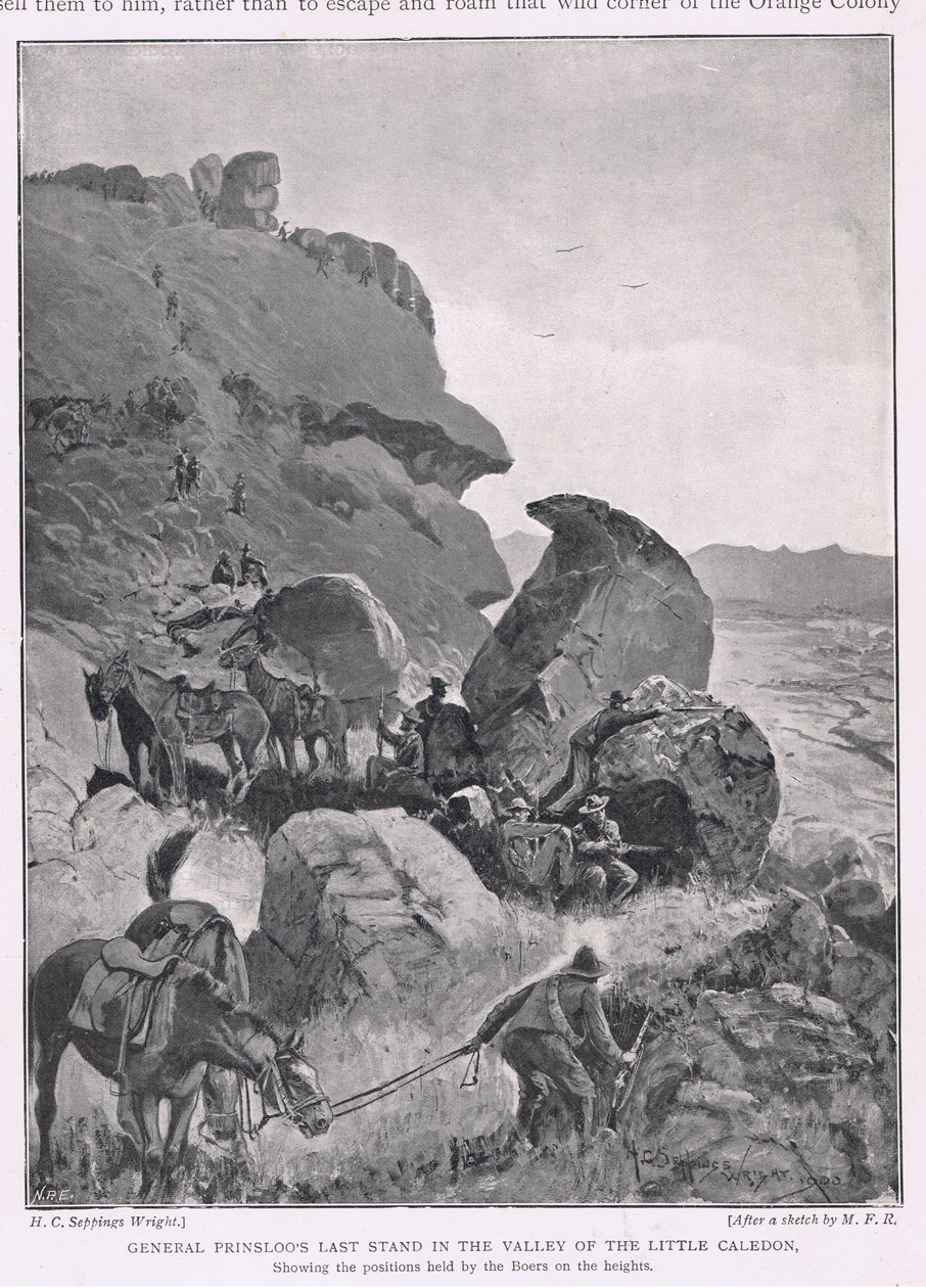 Poslední stání generála Prinsloa v údolí Little Caledon od Henry Charles Seppings Wright