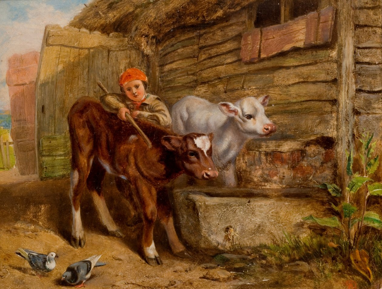 Chlapec s lýtky a korytem od Henry Dawson