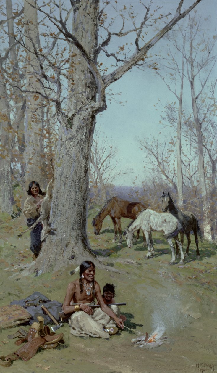 Chlapcova snídaně, 1904 od Henry Francois Farny