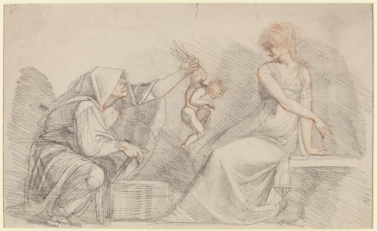 Prodej Cupids, cca 1776 (červená a černá křída s grafitem na papíře) od Johann Heinrich Füssli
