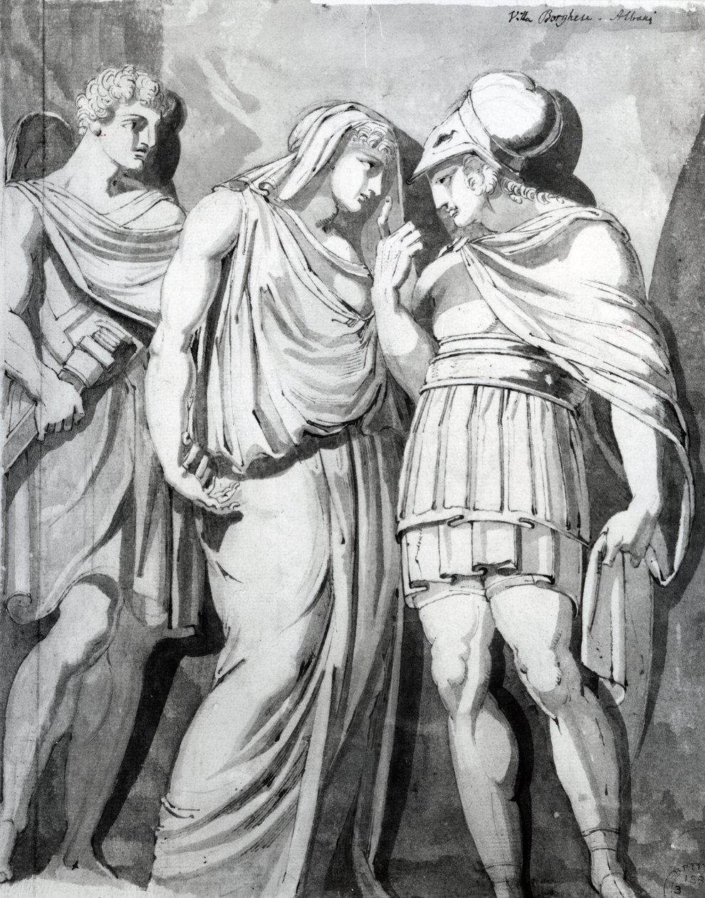 Zethos, Antiope a Amphion, 1770 (pero, inkoust a mytí na papíře) od Johann Heinrich Füssli