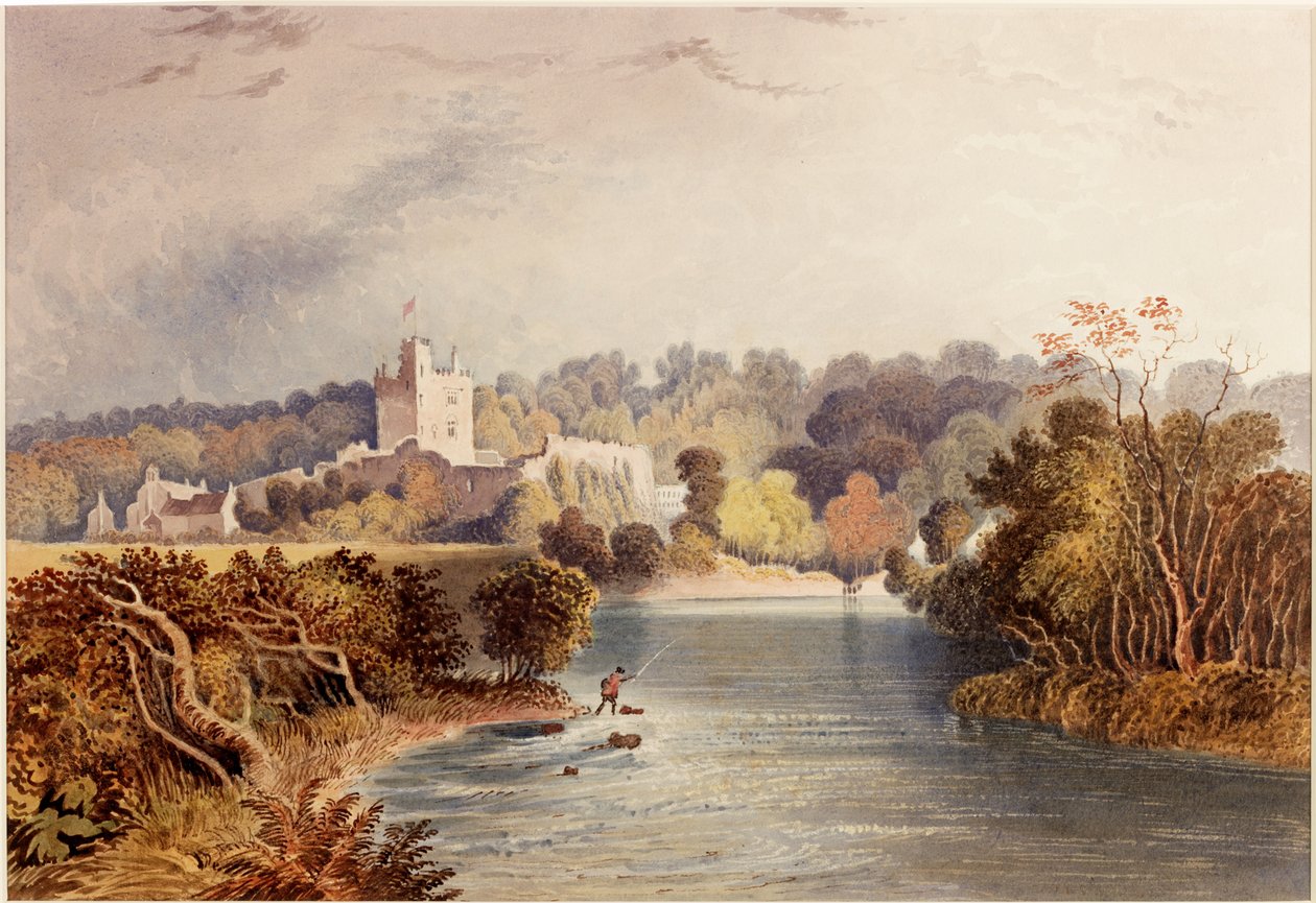 Zámek Bothal (akvarel na kartě) od Henry Gastineau