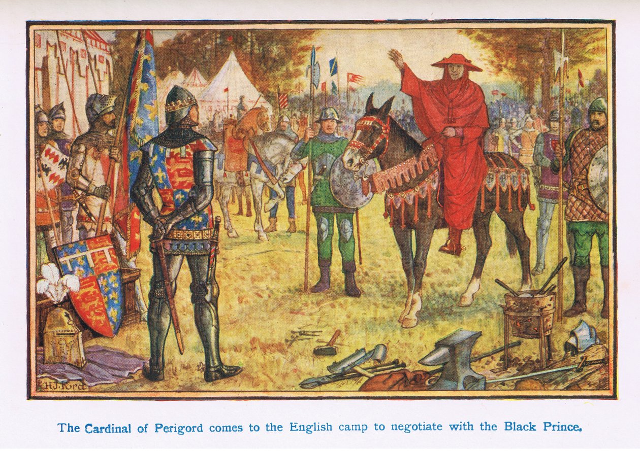Kardinál z Perigardu přichází do anglického tábora vyjednávat s Černým princem od Henry Justice Ford
