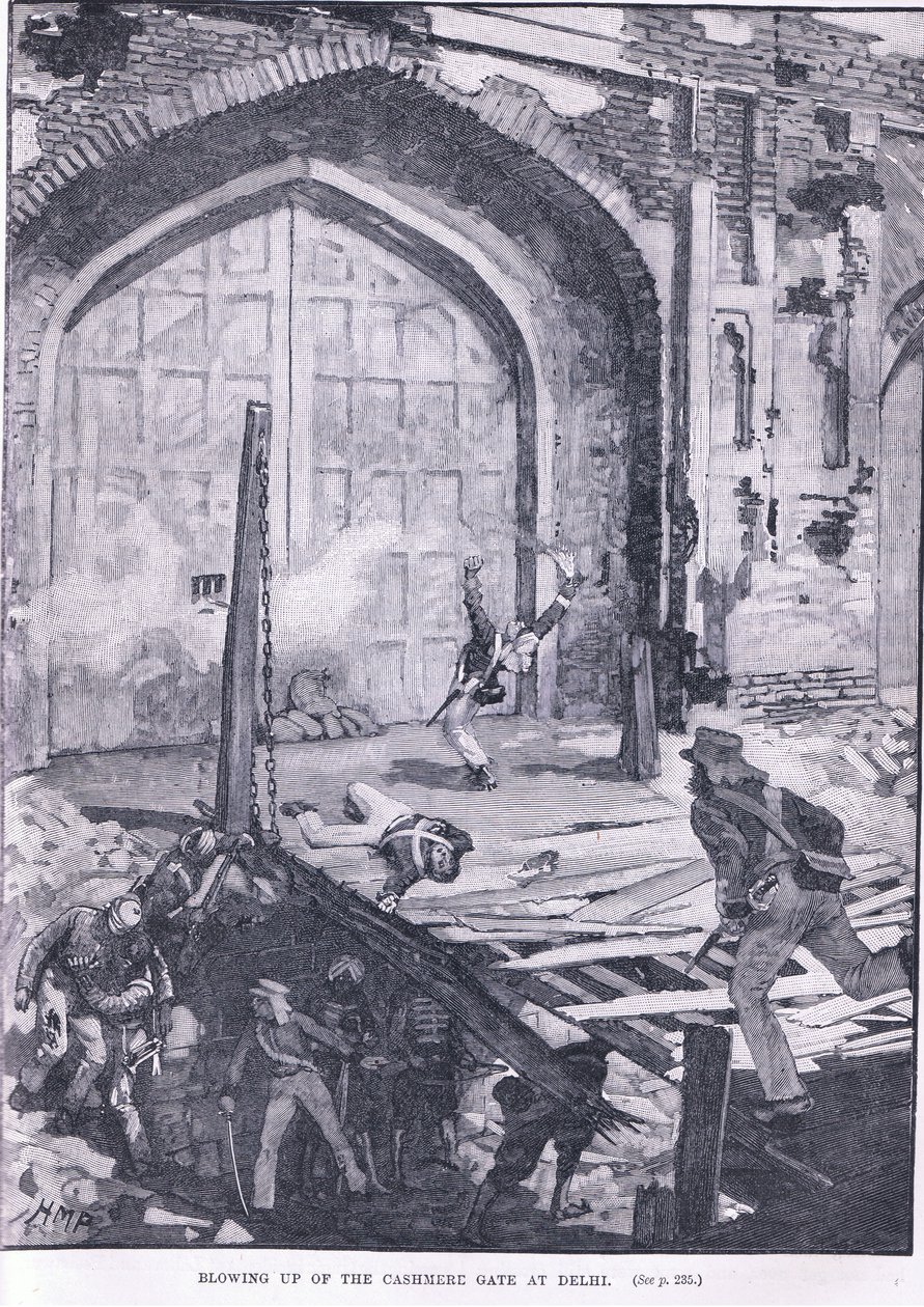 Vyhození Kašmírové brány do povětří v Dillí 1857 n. l. od Henry Marriott Paget