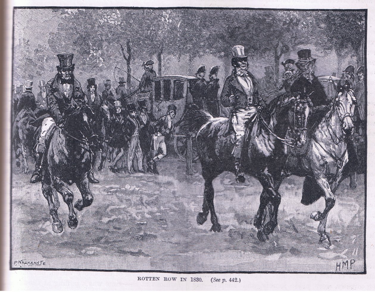 Rotten Row v roce 1830 n. l. od Henry Marriott Paget