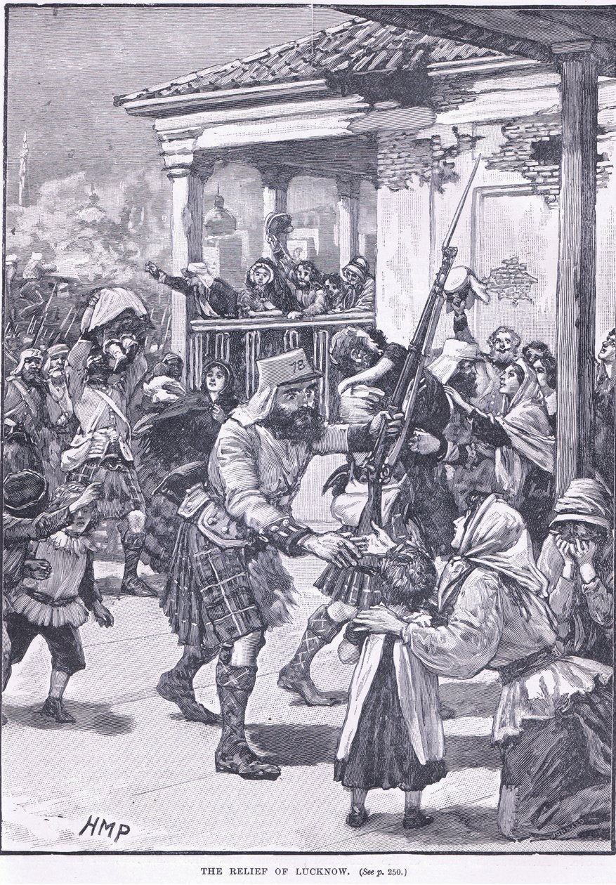 Reliéf Lucknow 1857 našeho letopočtu od Henry Marriott Paget