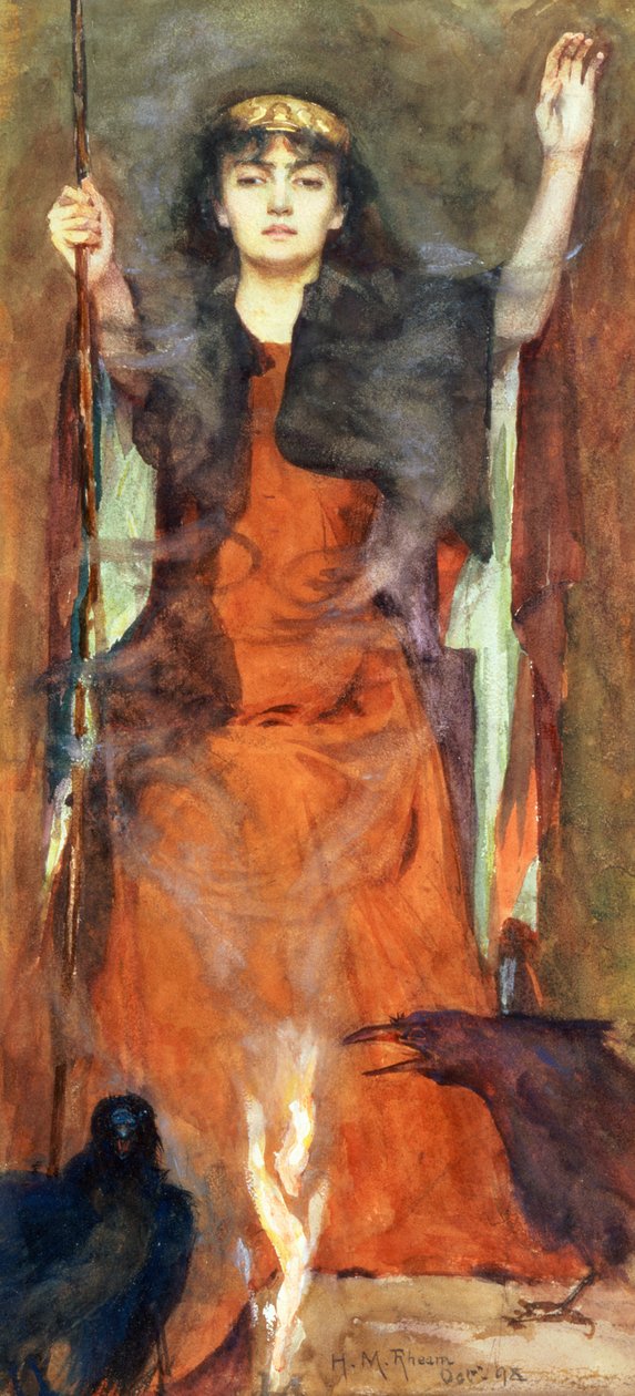 Čarodějka, 1898 (wc und kvaš na papíře) od Henry Meynell Rheam