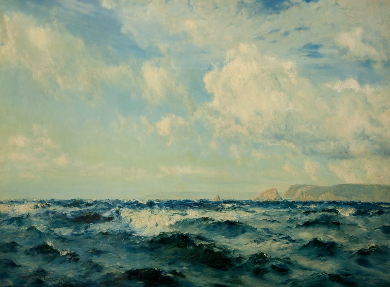 Breezy Day off the Isle of Wight, 1890 od Henry Moore