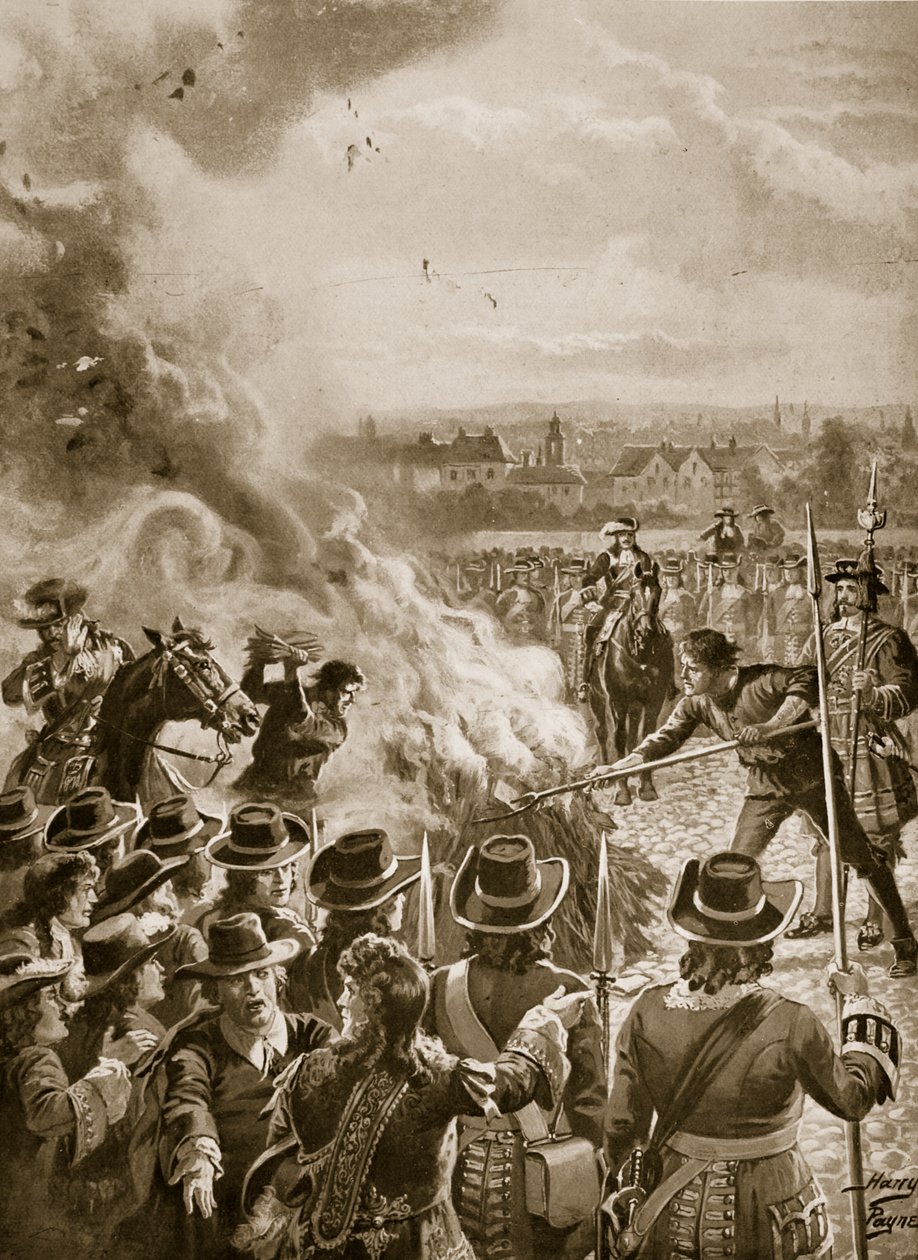 Spálení Blountovy brožury kata, 1693, ilustrace z 