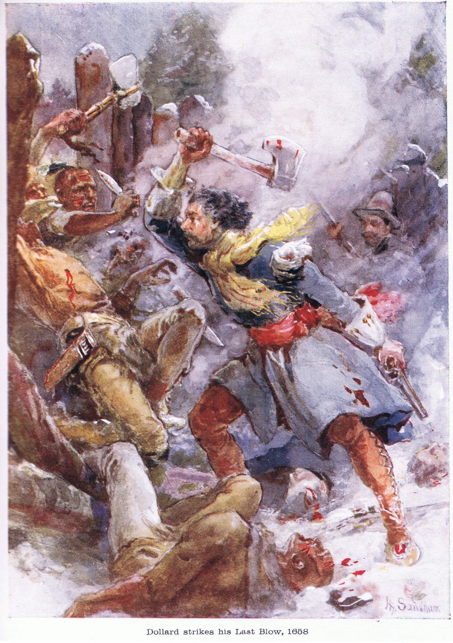 Dollard zasadil svou poslední ránu v roce 1658, kolem roku 1920 od Henry Sandham