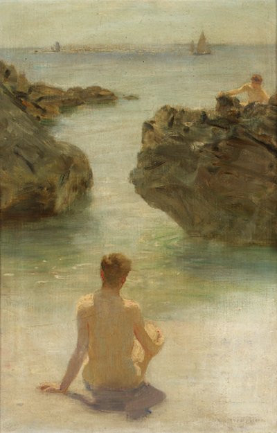 Chlapec na pláži od Henry Scott Tuke