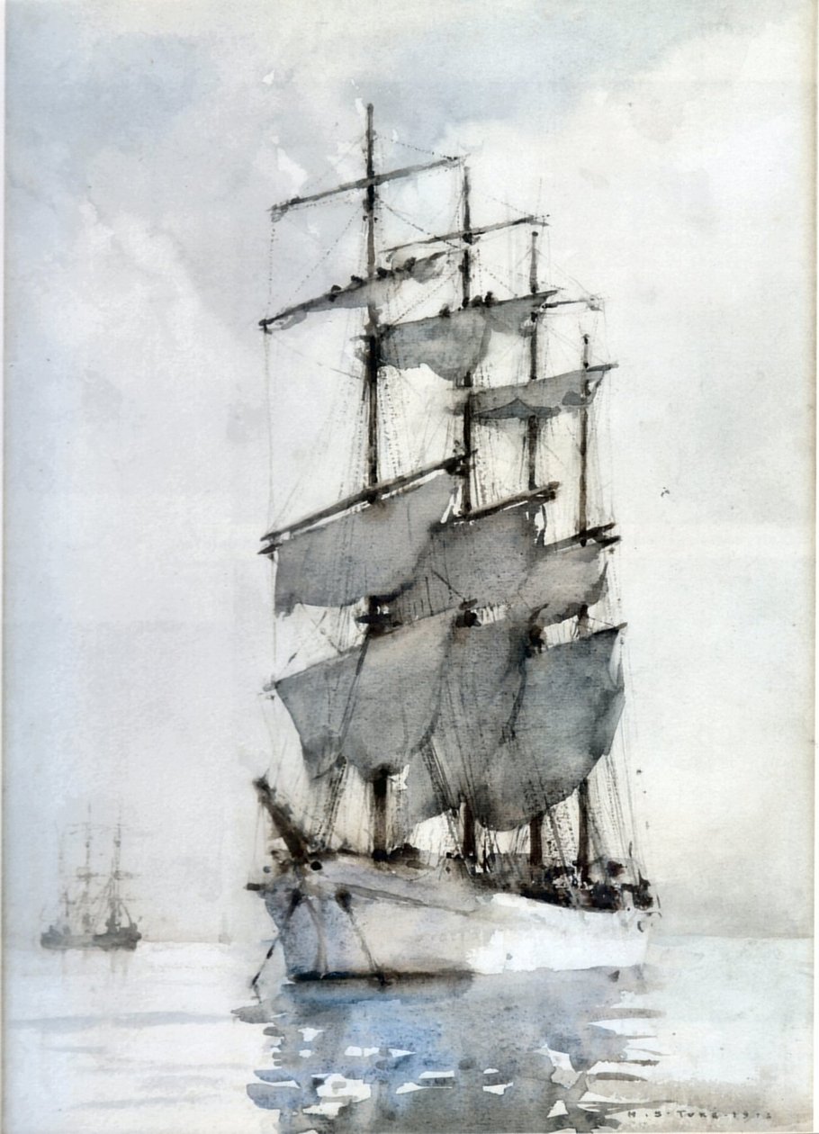 Čtyři Masted Barque od Henry Scott Tuke