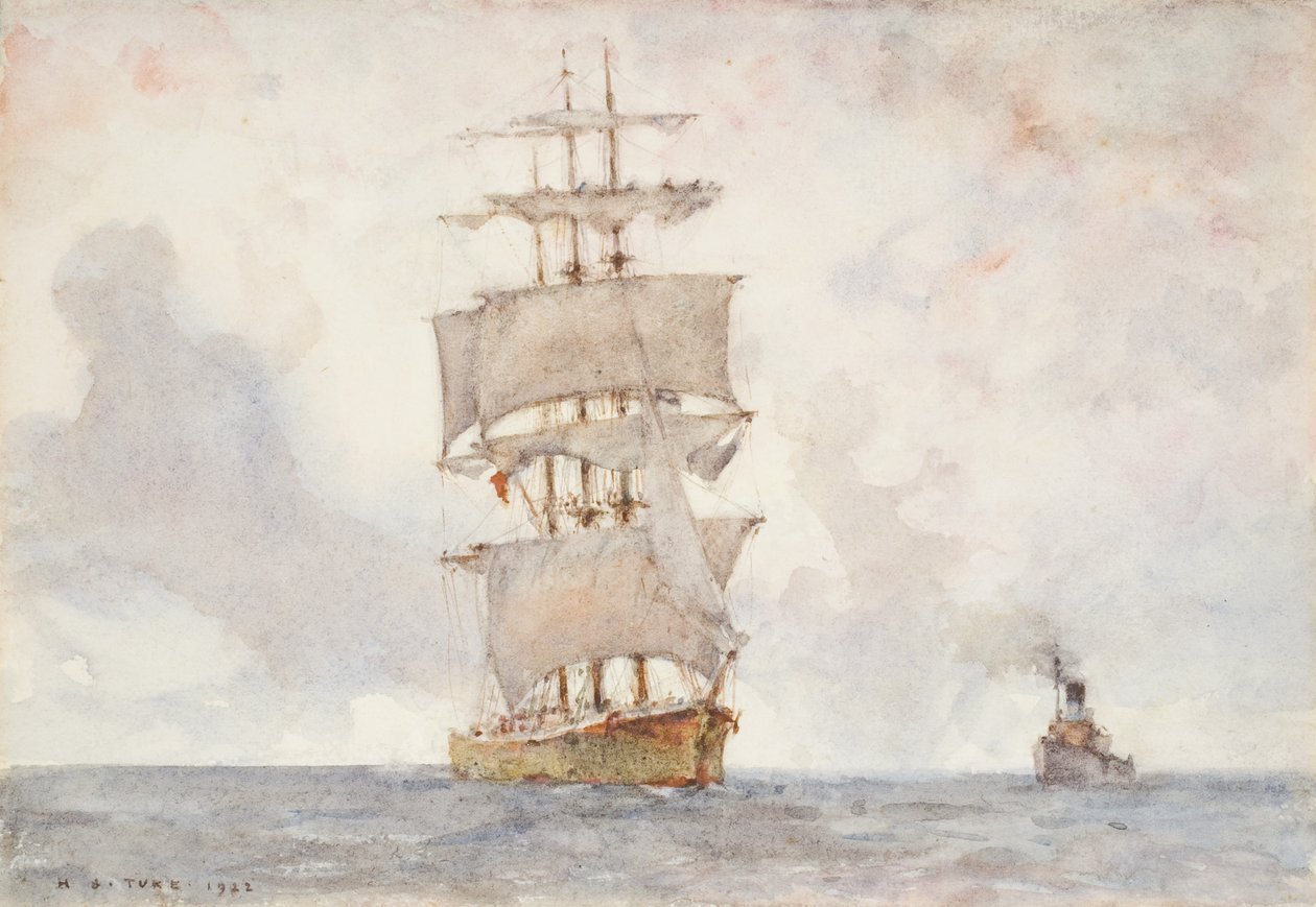 Barque and Remorkér, 1922 od Henry Scott Tuke