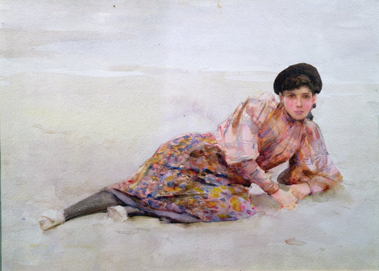 Dívka na pláži od Henry Scott Tuke