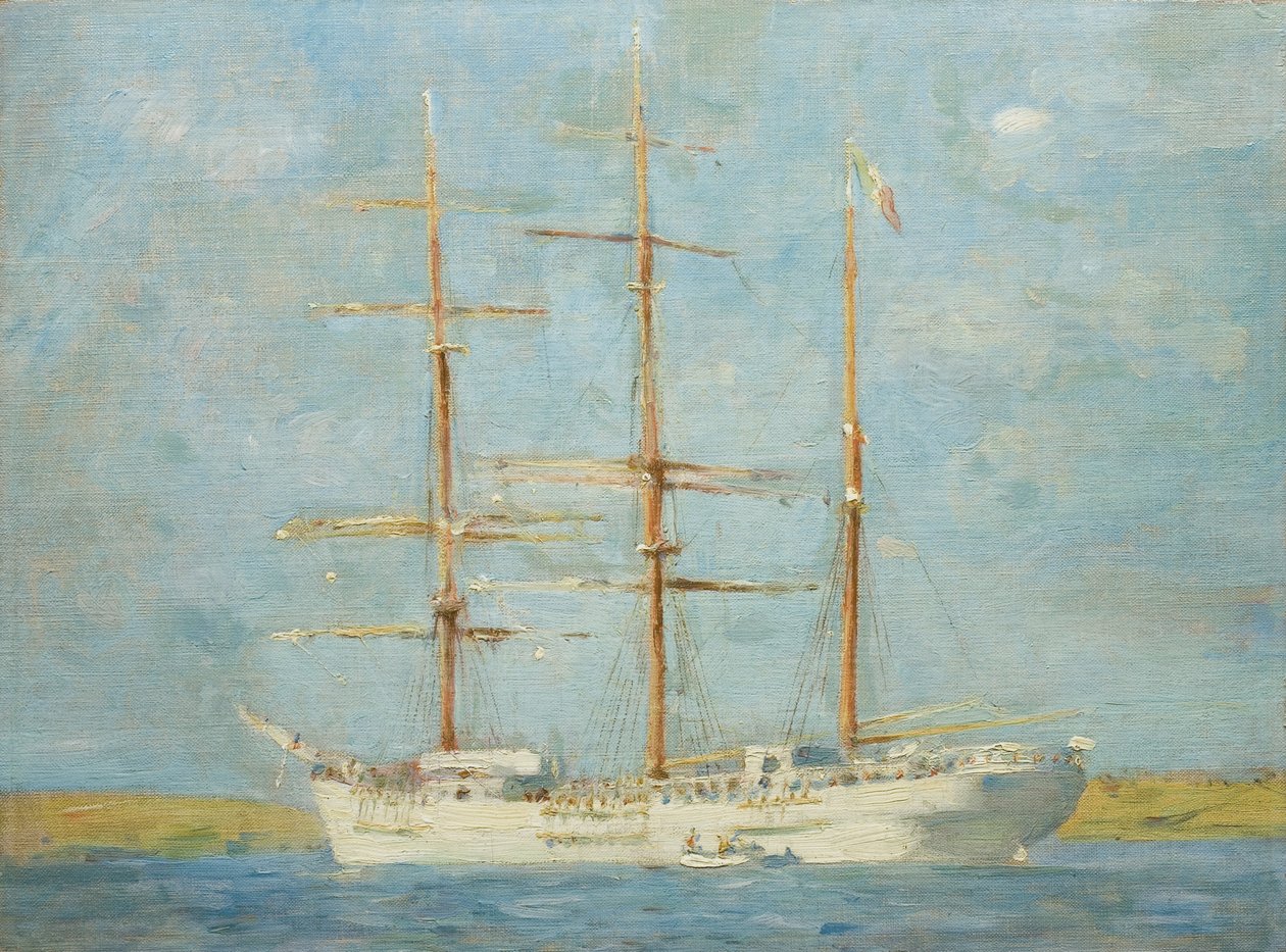 Bílá loď od Henry Scott Tuke