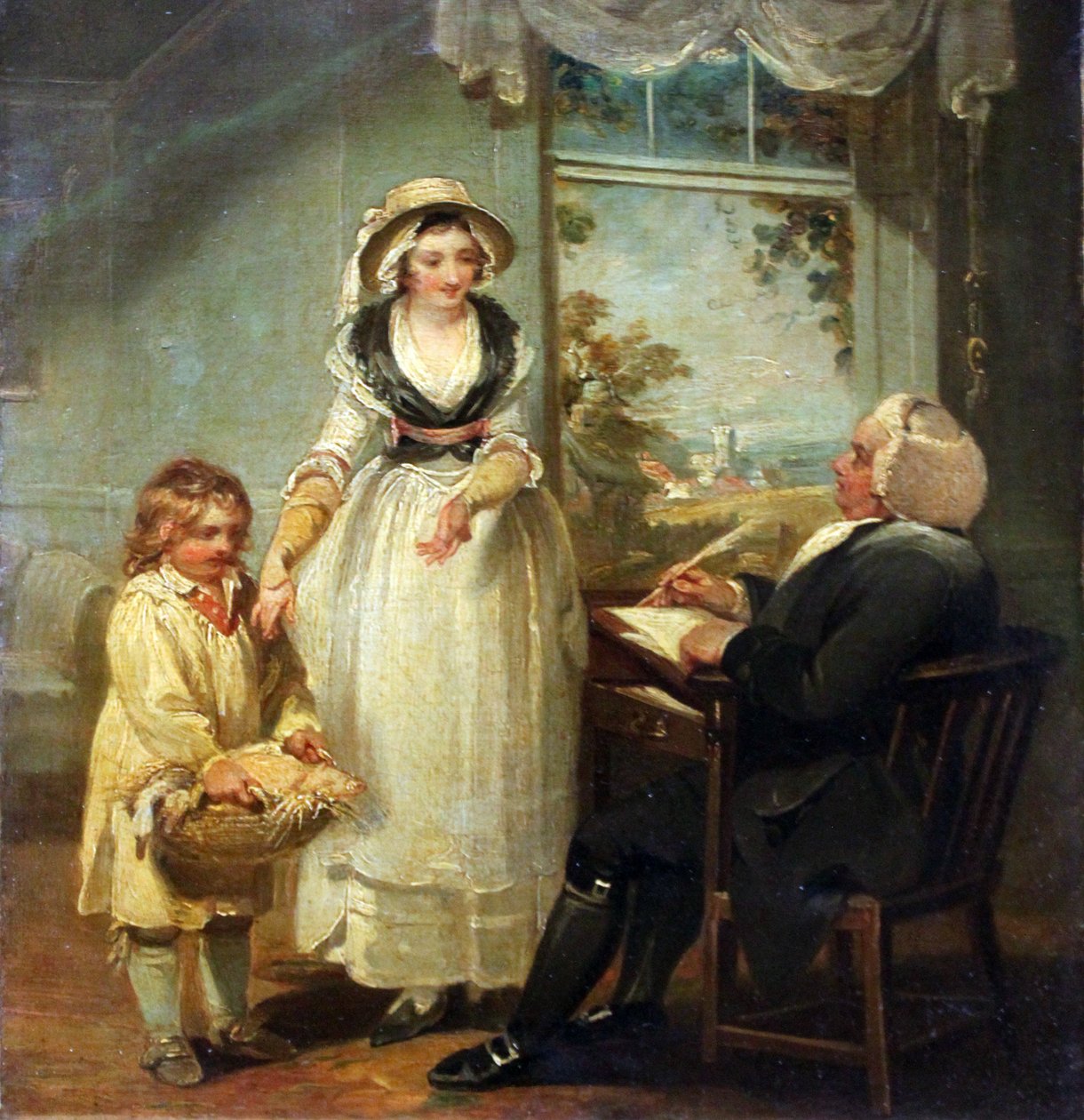 Vikář přijímá své desátky od Henry Singleton