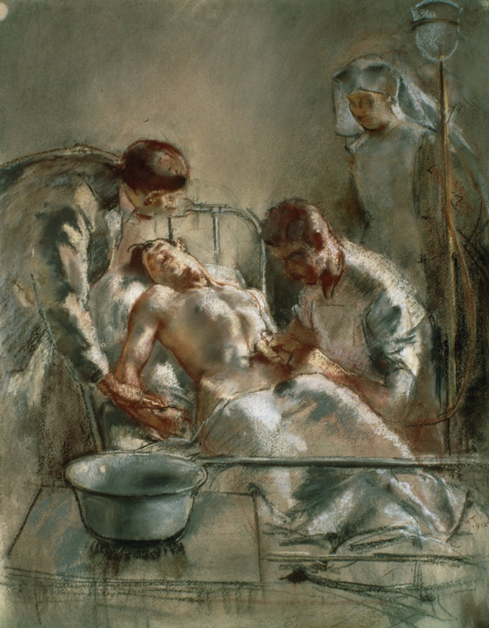 Saline Infusion-Incident v nemocnici Britského červeného kříže, Arc-en-Barrois, 1915 od Henry Tonks