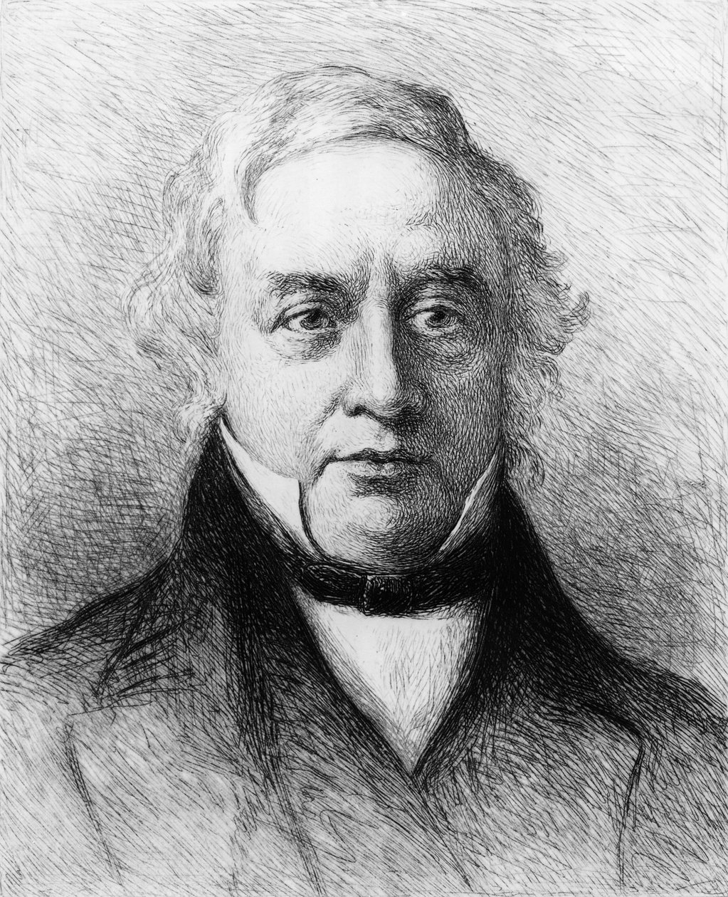 Thomas Love Peacock, kresba a lept W.H.W. Bicknell, 1910 od Henry Wallis