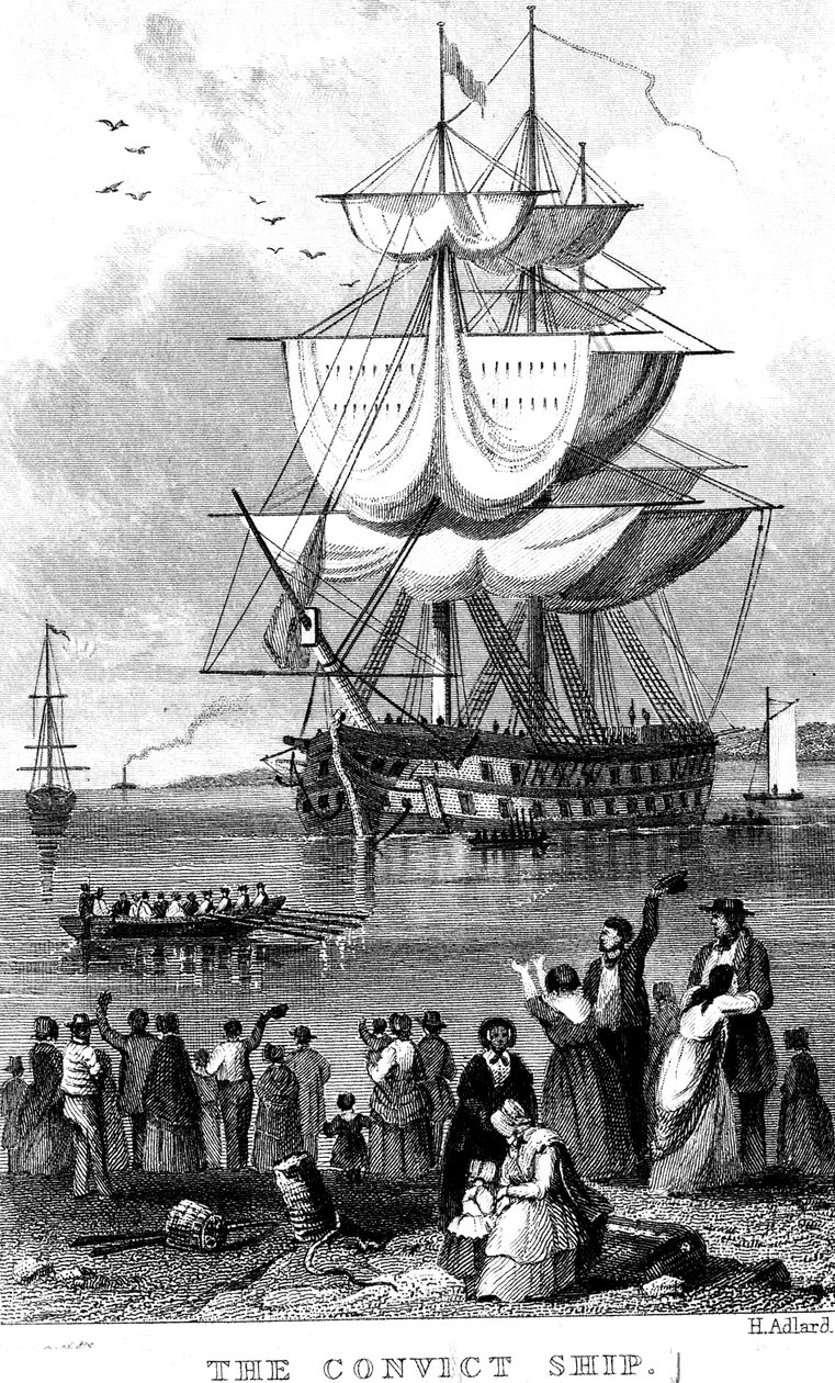 The Convict Ship, c1820. od Henry Adlard