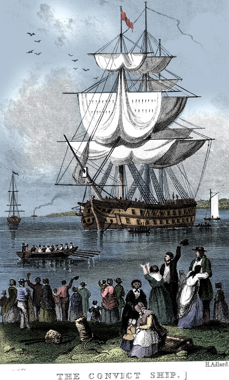 The Convict Ship, c1820. od Henry Adlard